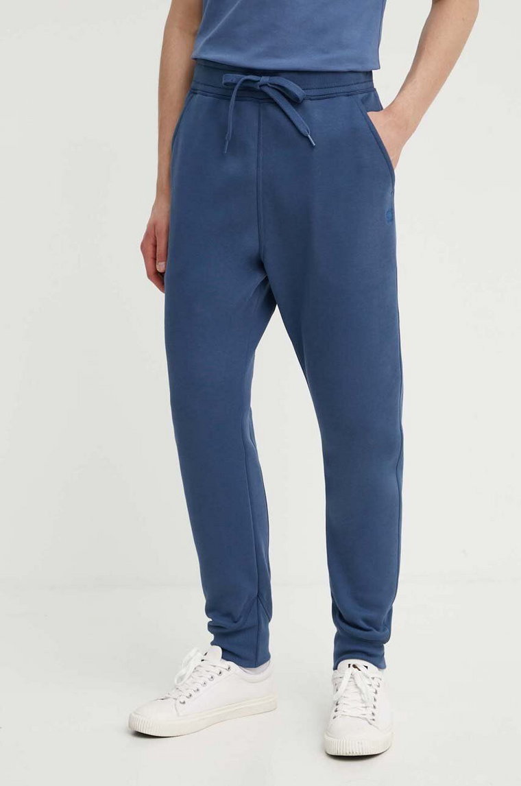 G-Star Raw spodnie dresowe kolor niebieski gładkie