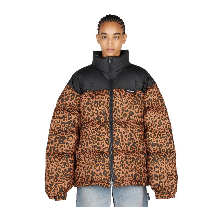 Leopard Print Kurtka Puchowa Vetements