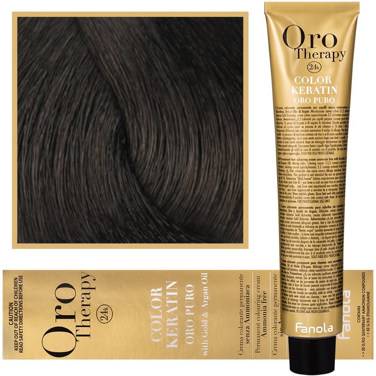 Fanola, Oro Therapy, Color Keratin Oro Puro, 3,0, farba do włosów, 100 ml