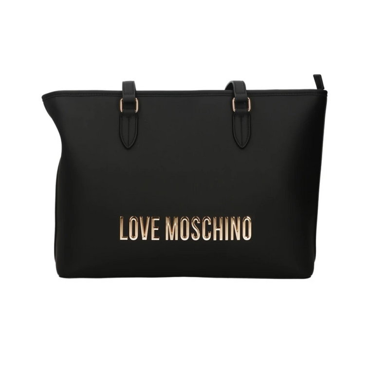 Czarna Eko-Friendly Torba Shopper z Logo Love Moschino