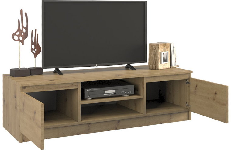 Stolik RTV TOPESHOP Malwa, 120cm, dąb artisan, 36x120x40 cm