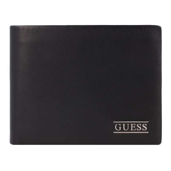 Guess New Portfel Ochrona RFID Skórzany 12 cm black