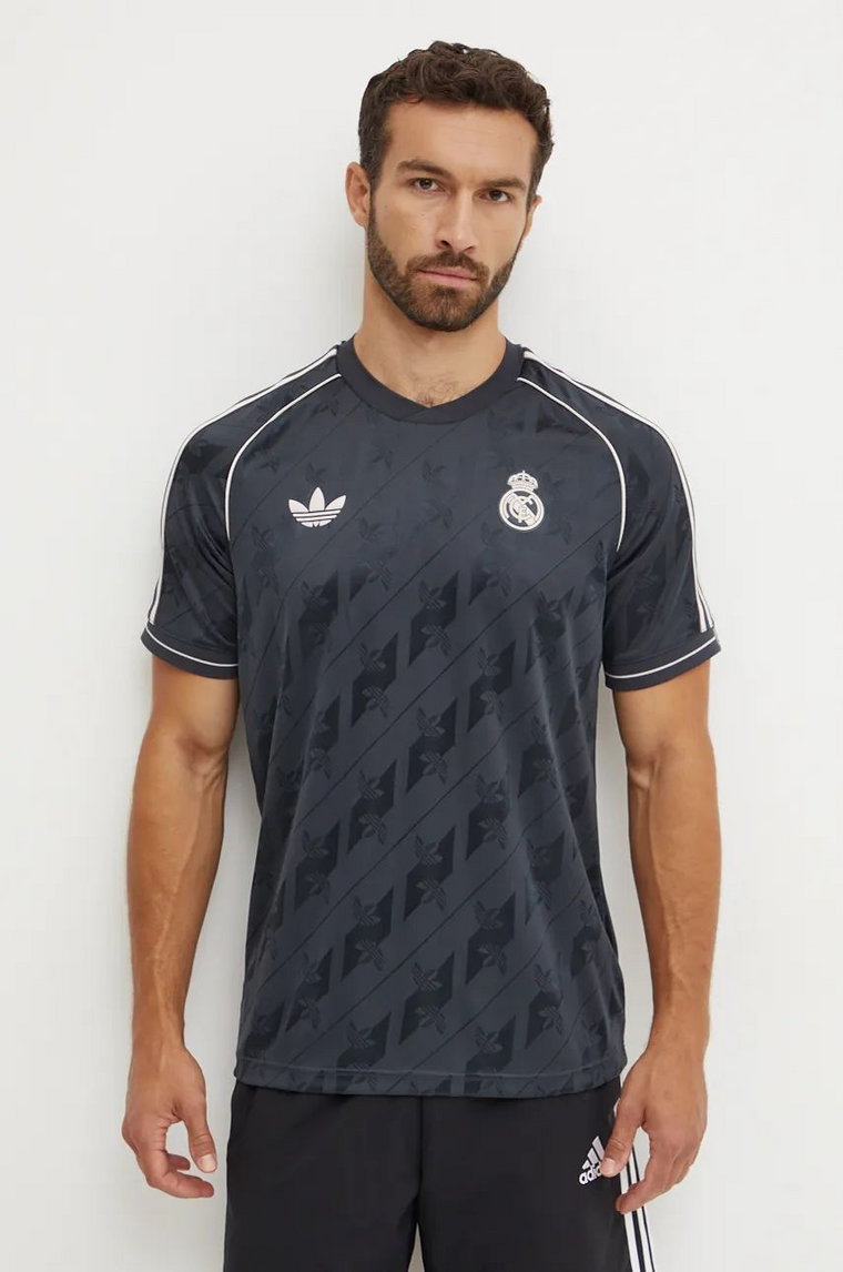 adidas Originals t-shirt Real Madrid męski kolor czarny wzorzysty JI9481