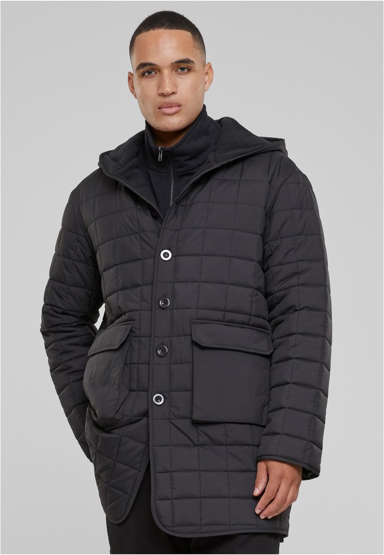 Kurtka Zimowa Z Kapturem Parka Męska Czarna Urban Classics TB6383