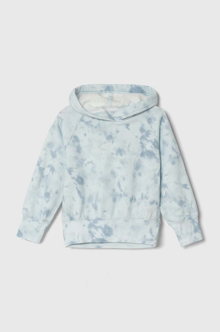 Abercrombie & Fitch bluza dziecięca kolor biały z kapturem wzorzysta