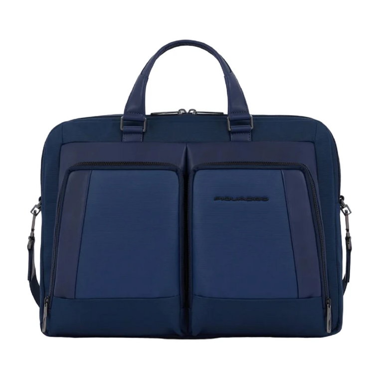 Niebieska torba na laptopa z przegródką na iPadPro Piquadro