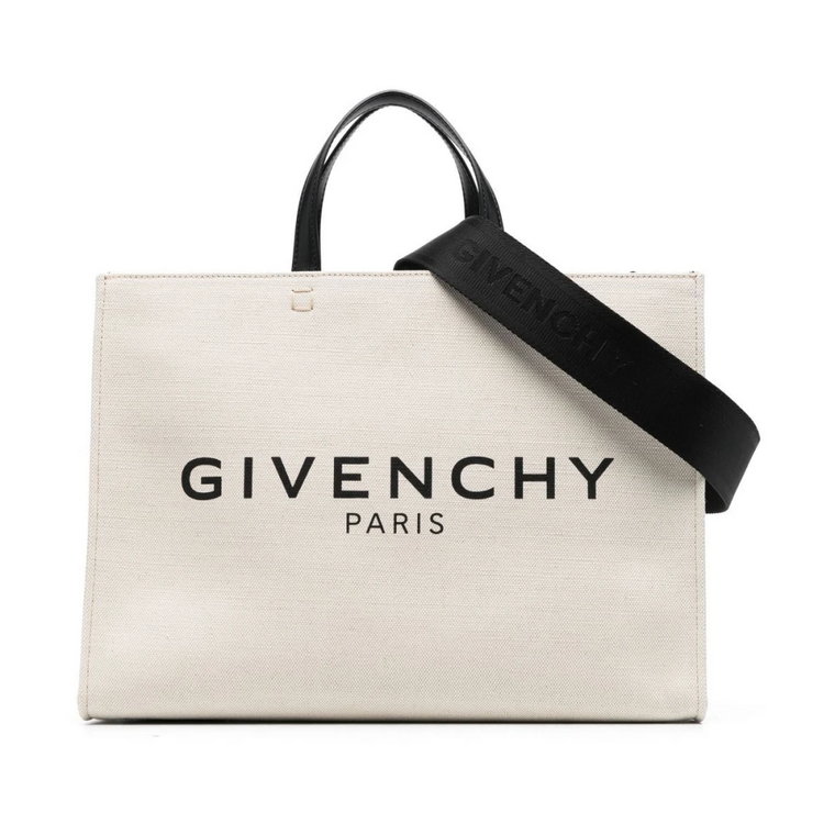 Logo Shopper Tote Beżowa Torba Givenchy