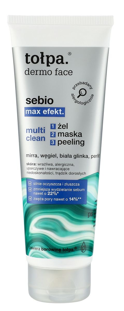 Tołpa SeBIOMax Efekt Multi Clean Żel, Peeling, Maska 3w1