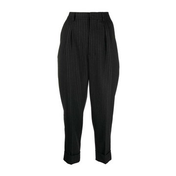 Ami Paris, Striped Carrot FIT Pleated Trousers Czarny, female,