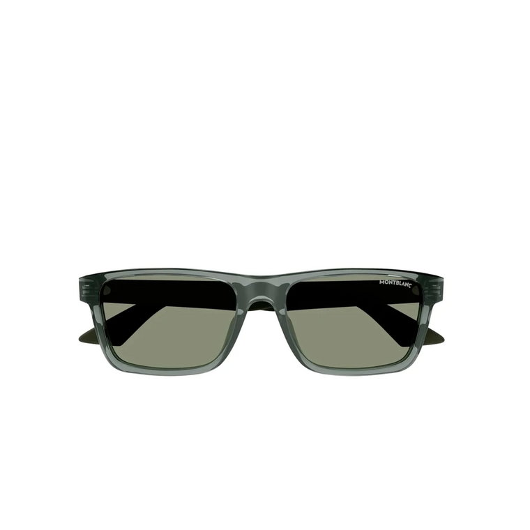 Męskie okulary przeciwsłoneczne w szarym przezroczystym kolorze z kwadratową oprawką Montblanc