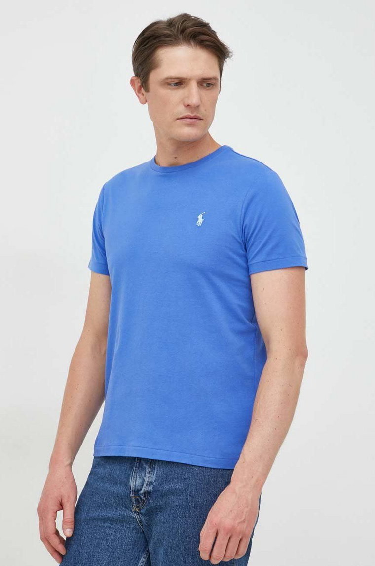 Polo Ralph Lauren t-shirt bawełniany kolor niebieski