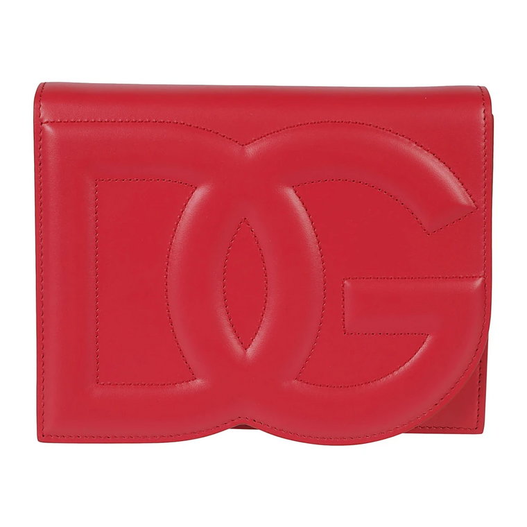 Czerwona skórzana torba na ramię DG Logo Dolce & Gabbana
