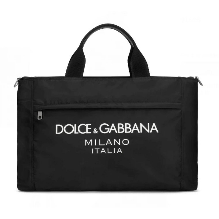 Czarna Torba Logo Holdall Dolce & Gabbana