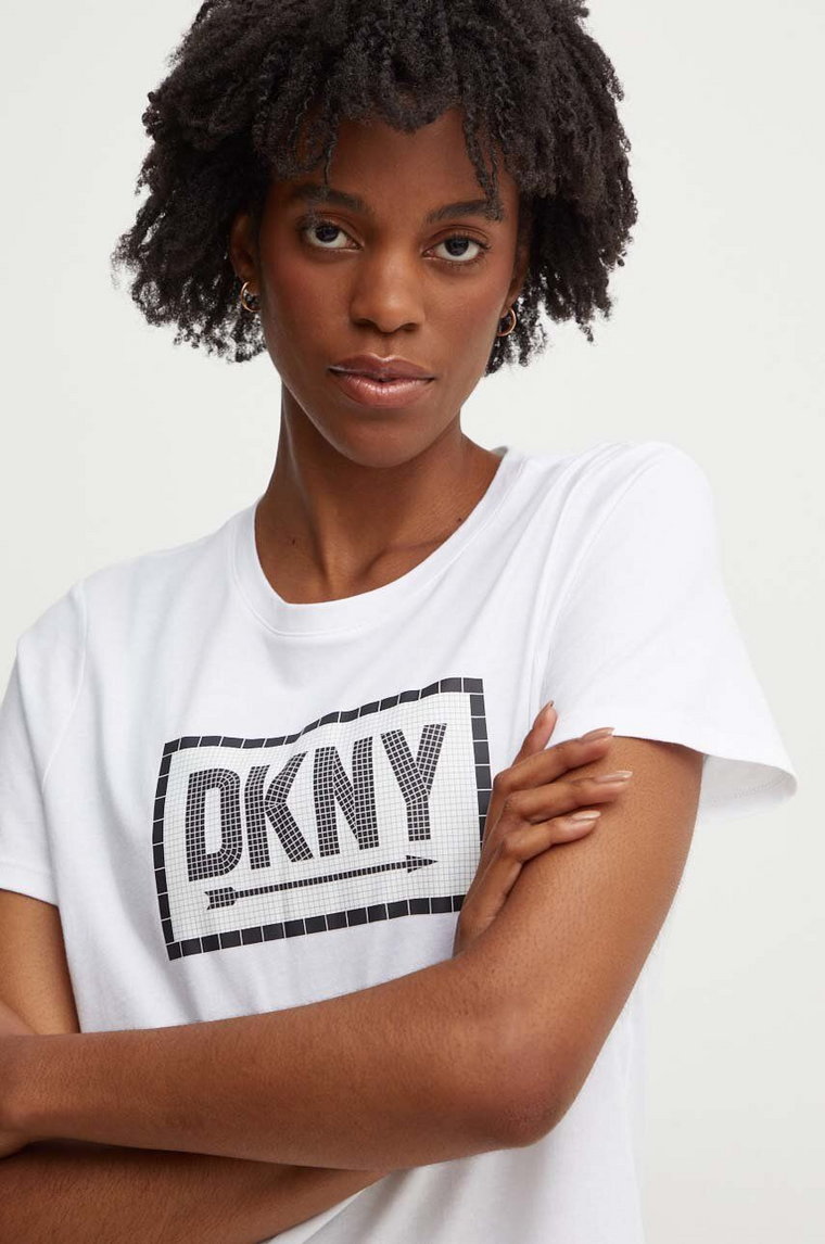 Dkny t-shirt bawełniany damski kolor biały DP4T9724