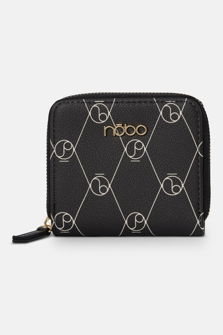 Mały portfel Nobo z monogramem czarno-biały