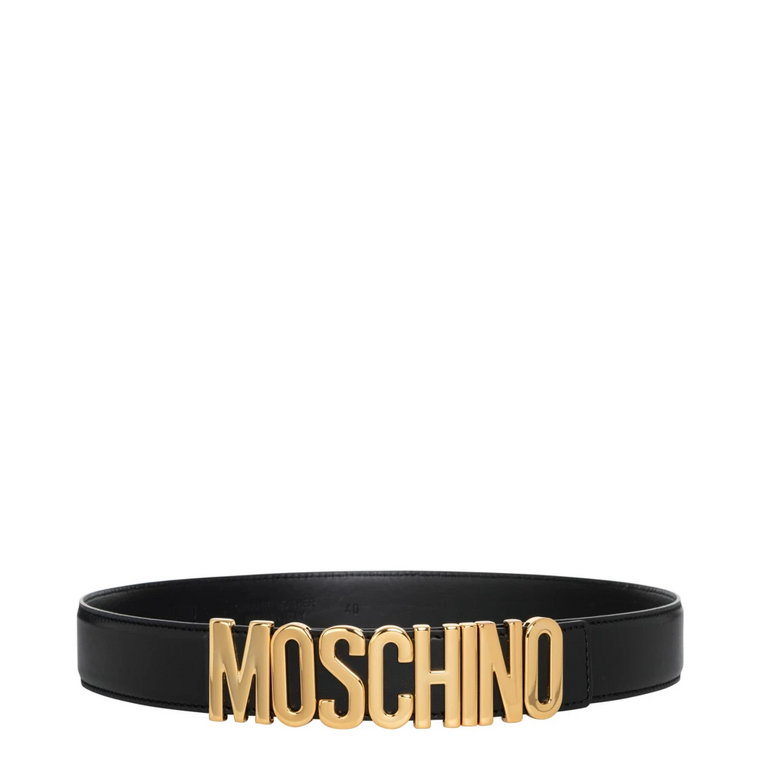 Prosty Pasek z Logo i Zapięciem na Sprzączkę Moschino