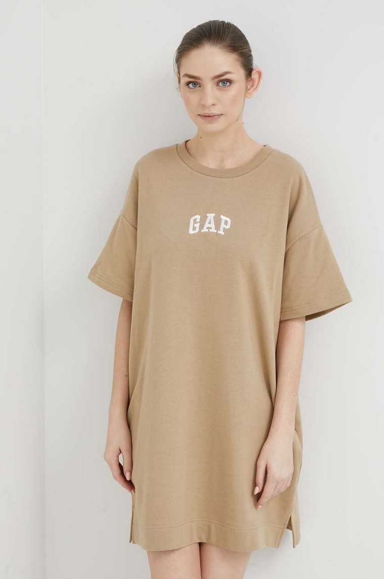 GAP sukienka kolor beżowy mini oversize