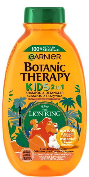 Garnier Botanic Therapy Kids Szampon do włosów 2w1 Morela i Kwiat Bawełny Król Lew