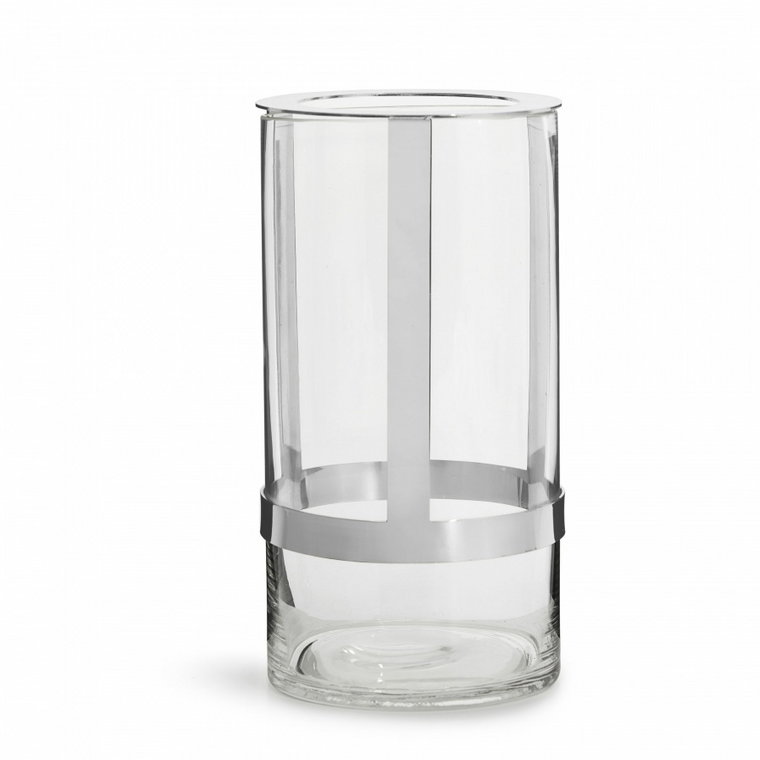 wazon, śred. 15 x 28 cm, szkło/metal, srebrny, pudełko prezentowe kod: SF-5018040