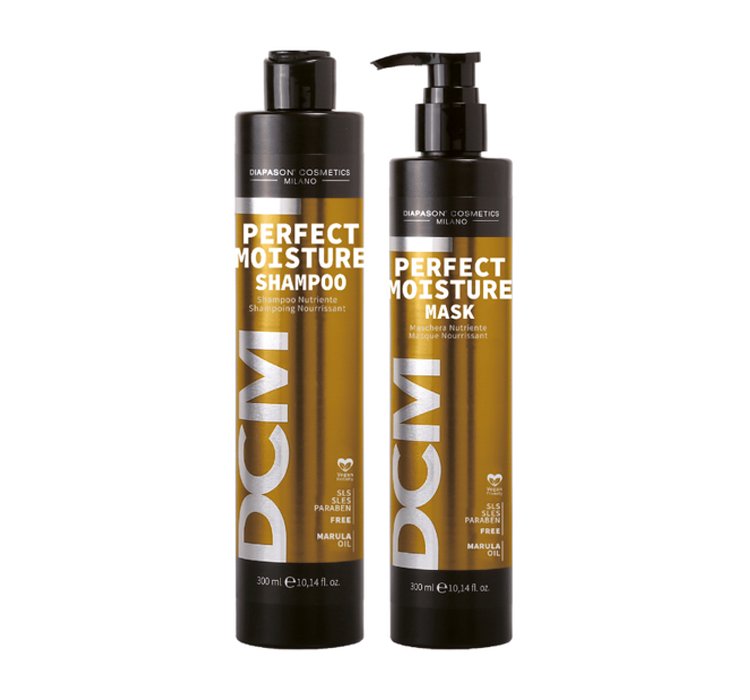 DIAPASON COSMETICS MILANO PERFECT MOISTURE ZESTAW SZAMPON 300ML + MASKA 300ML