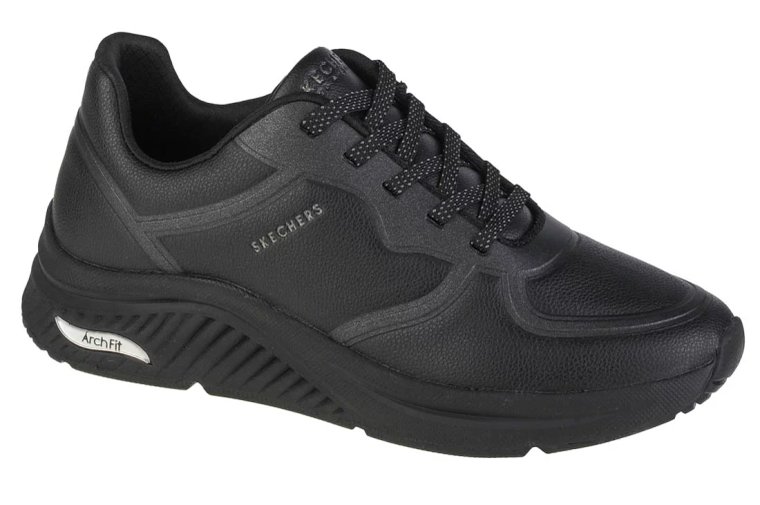 Skechers Arch Fit S-Miles 155570-BBK, Damskie, Czarne, buty sneakers, skóra syntetyczna, rozmiar: 41