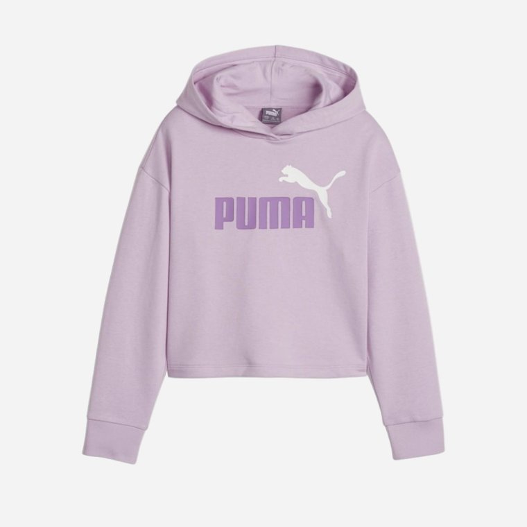 Młodzieżowa bluza z kapturem dziewczęca Puma Ess+ 2Color Logo Short Length Hoodie Tr 68099360 164 cm Różowa (4099686764159). Bluzy z kapturem dla dziewczynki