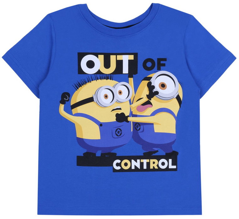 Niebieska koszulka/t-shirt OUT OF CONTROL Minionki 7 lat 122 cm