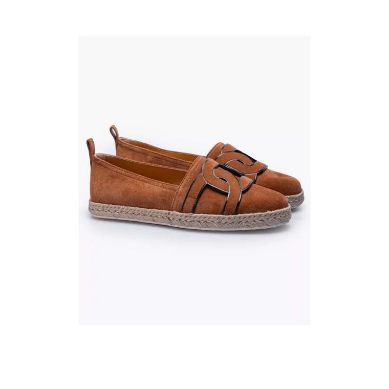 Skórzane Espadryle z Skórzanych Ogni - Kolor Cognac, Rozmiar 39 Tod's