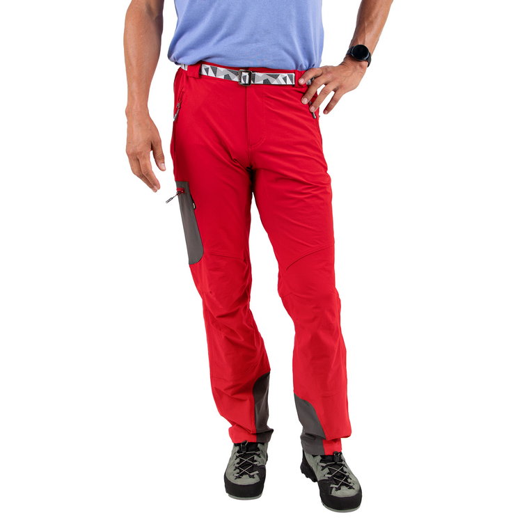 Męskie spodnie turystyczne Milo Vino red/grey - M