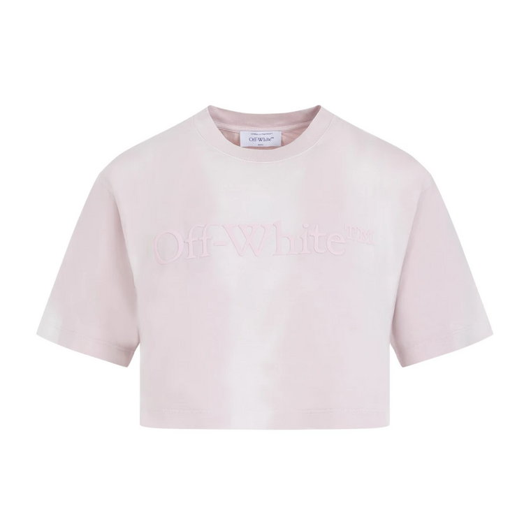 Różowy Bawełniany T-shirt Off White