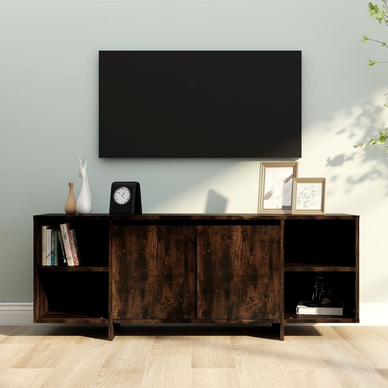 vidaXL Szafka pod TV, przydymiony dąb, 130x35x50 cm, płyta wiórowa