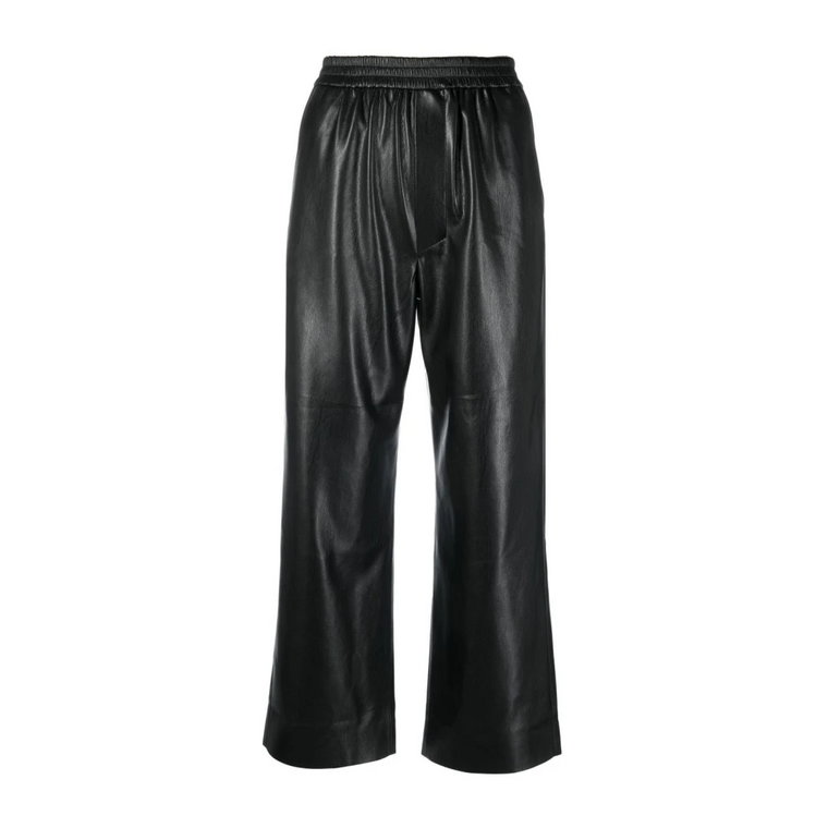 Czarne Spodnie z Alternatywną Skórą Nanushka