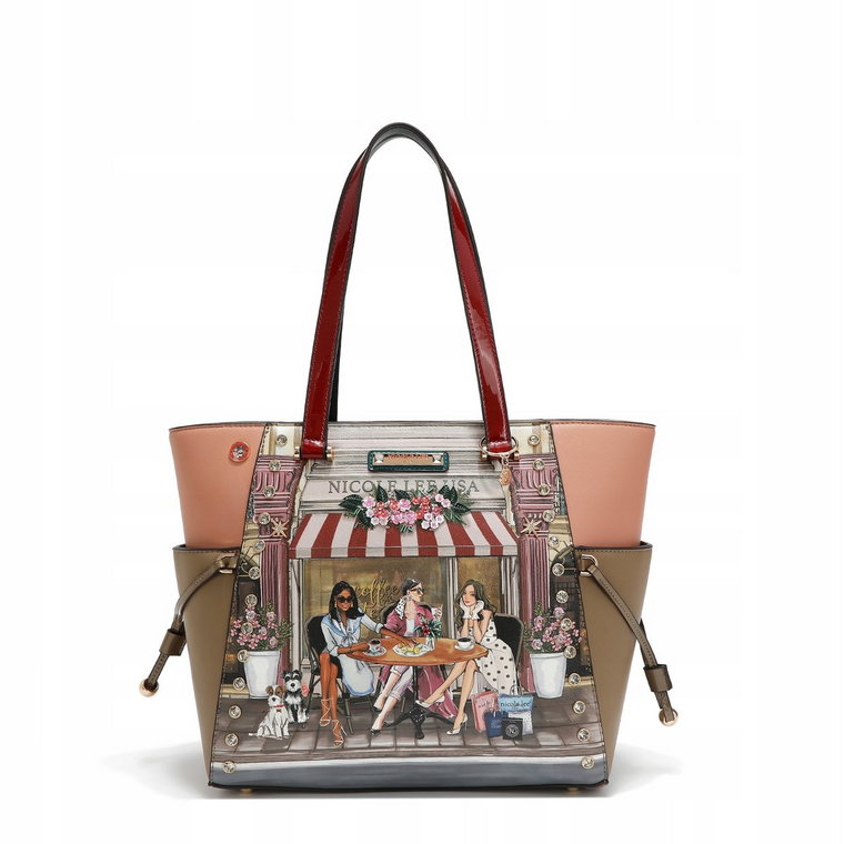 Torebka torba damska shopper mieści A4 elegancka zdobiona Niocole Lee