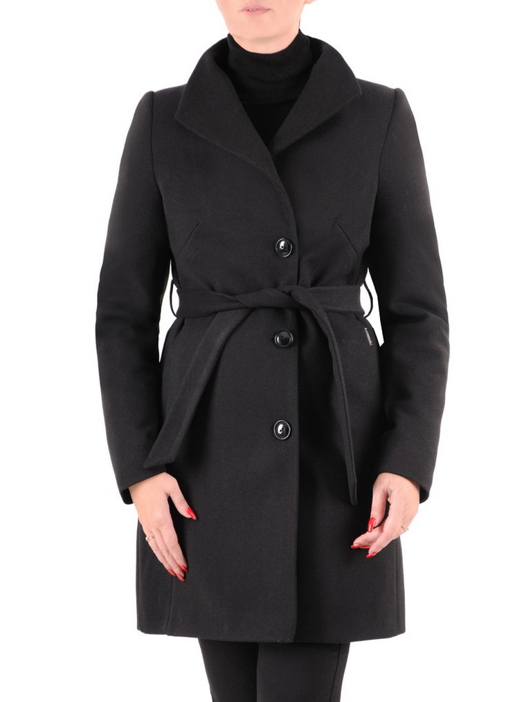 Czarny płaszcz w klasycznym fasonie 36934