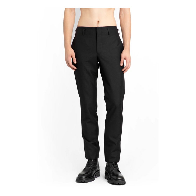 Czarne Wełniane Spodnie Slim Fit Comme des Garçons
