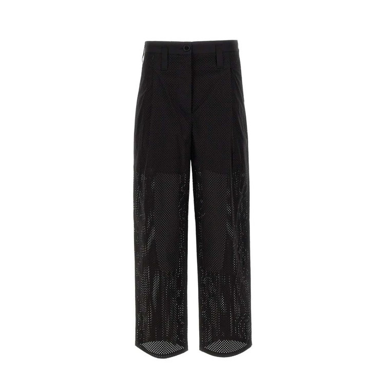 Czarne perforowane spodnie z bawełny Philosophy di Lorenzo Serafini