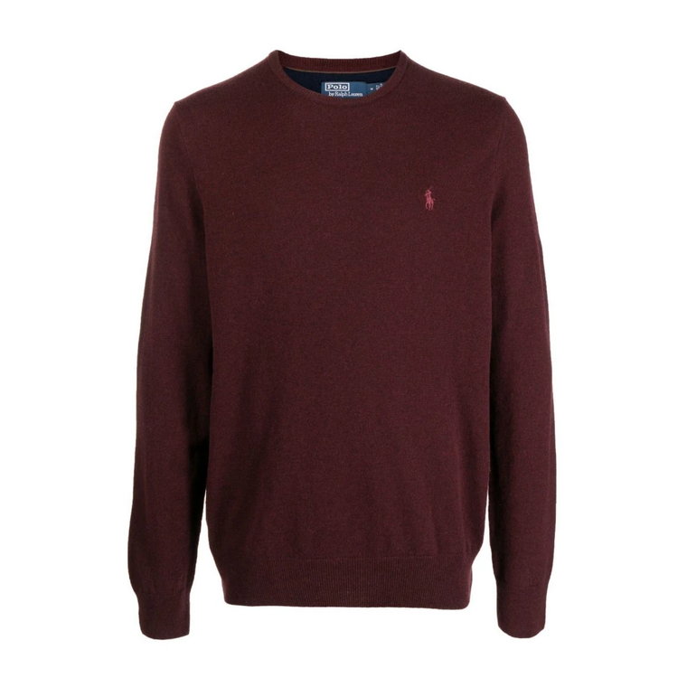 Wino Czerwony Sweter z Motywem Polo Pony Polo Ralph Lauren