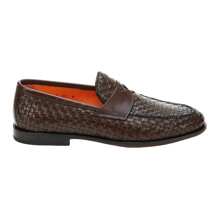 Brązowe Loafersy dla Mężczyzn Santoni