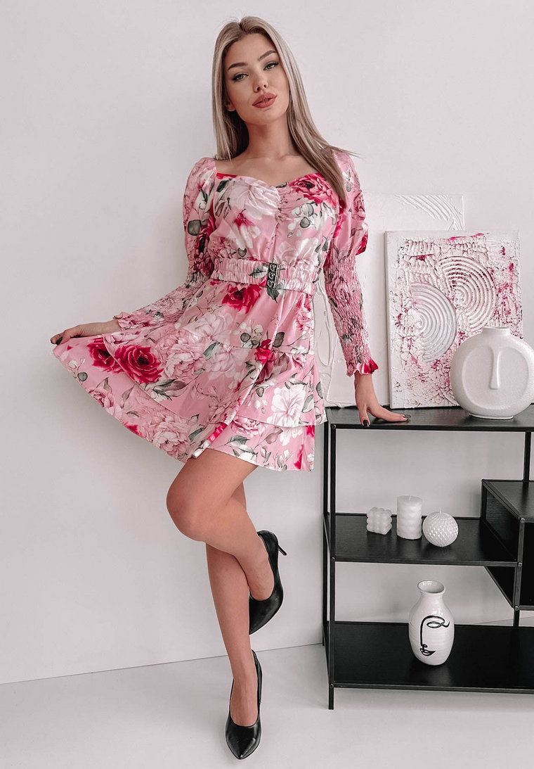 Sukienka-kombinezon Romanello pudrowo różowy UNIWERSALNY