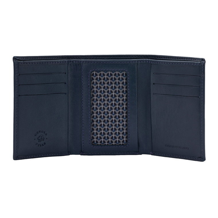 Nuvola Pelle Minimalistyczny męski portfel Trifold ze skóry z 6 miejscami na karty kredytowe, banknoty i okienkiem ID