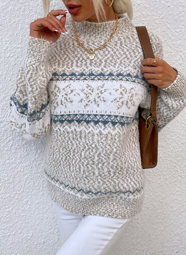 Sweter z nadrukiem ze ściągaczami