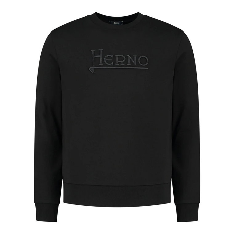 Klasyczny Czarny Sweter dla Mężczyzn Herno