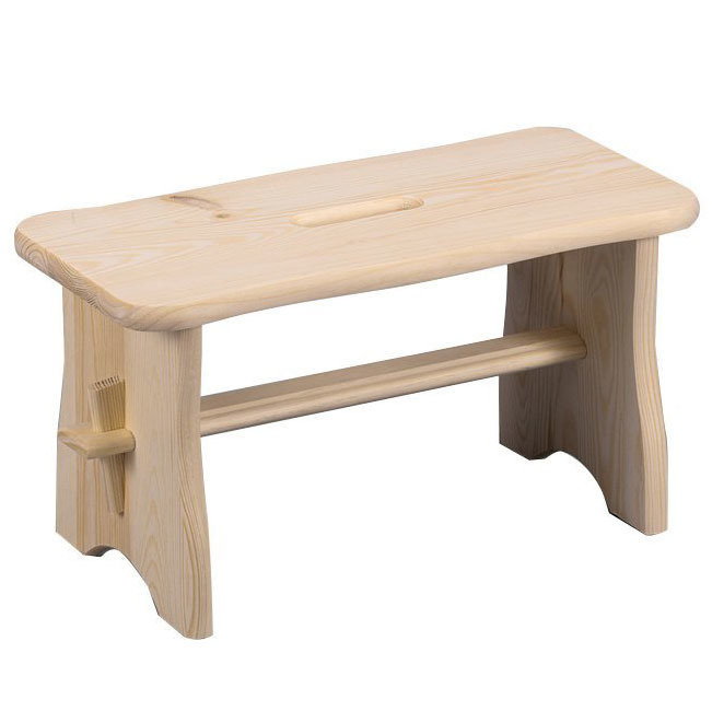 Drewniany stołek/podnóżek ZELLER, jasnobrązowy, 21x19x39 cm