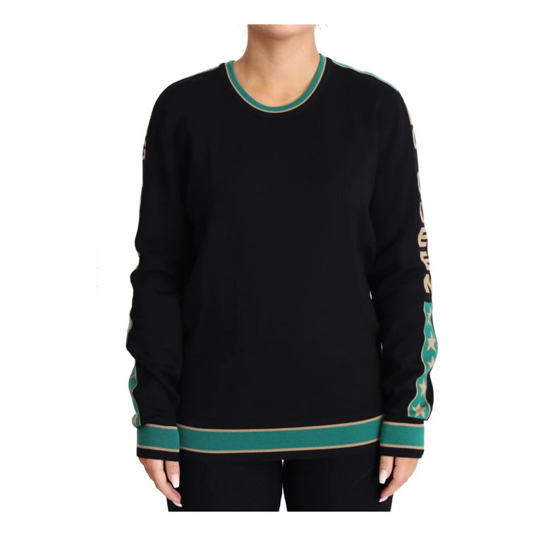 Black DG Queen Wool Knit Women Pullover Sweater Dolce & Gabbana