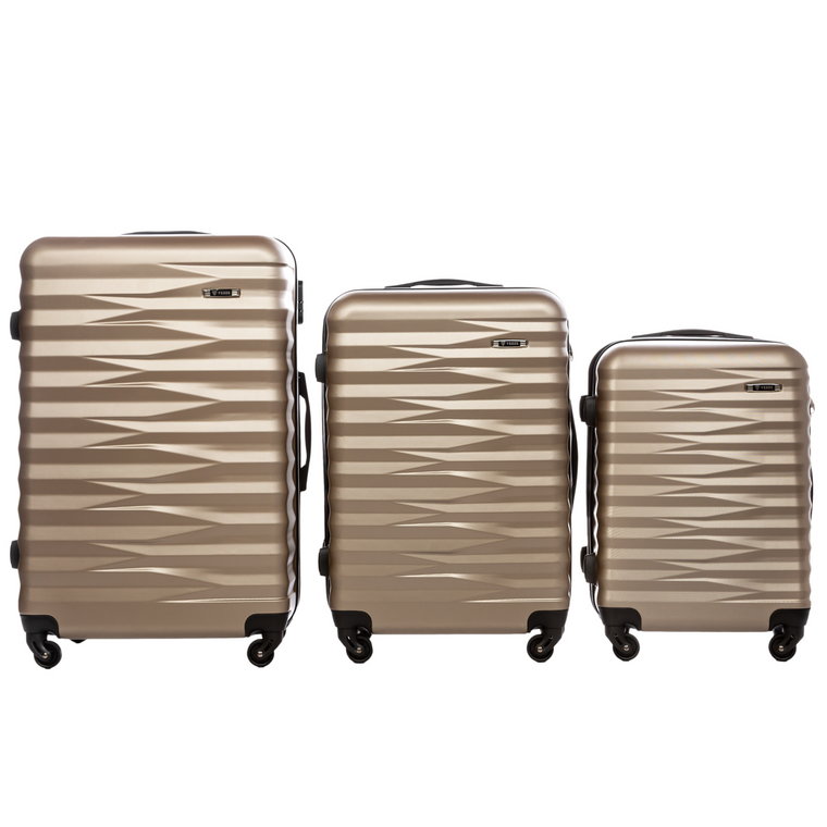 Zestaw 3 walizki podróżne z ABS-u  VEZZE zebra ZŁOTE