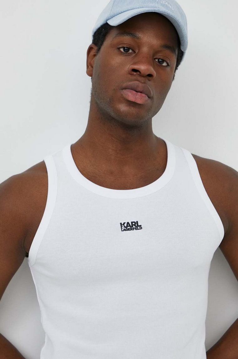 Karl Lagerfeld t-shirt męski kolor biały