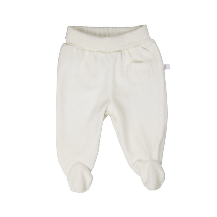 Dziecięce spodnie dresowe z zakrytą stópką, biały, rozmiar 50