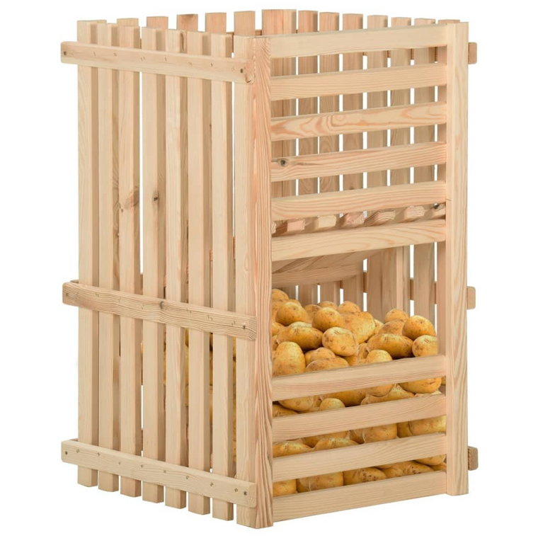 vidaXL Skrzynia na ziemniaki, 50x50x80 cm, lite drewno sosnowe