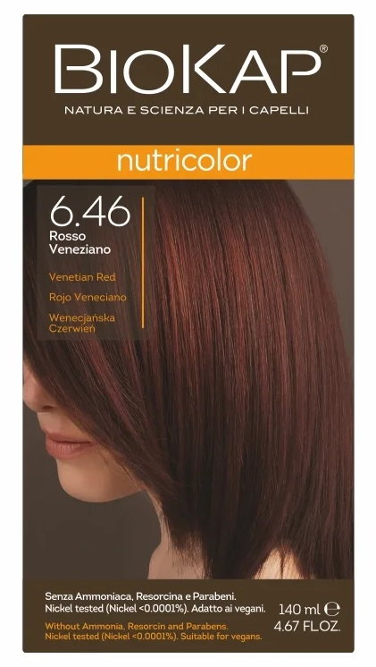 Biokap Nutricolor Farba do włosów 6.46 Wenecjańska Czerwień 140 ml