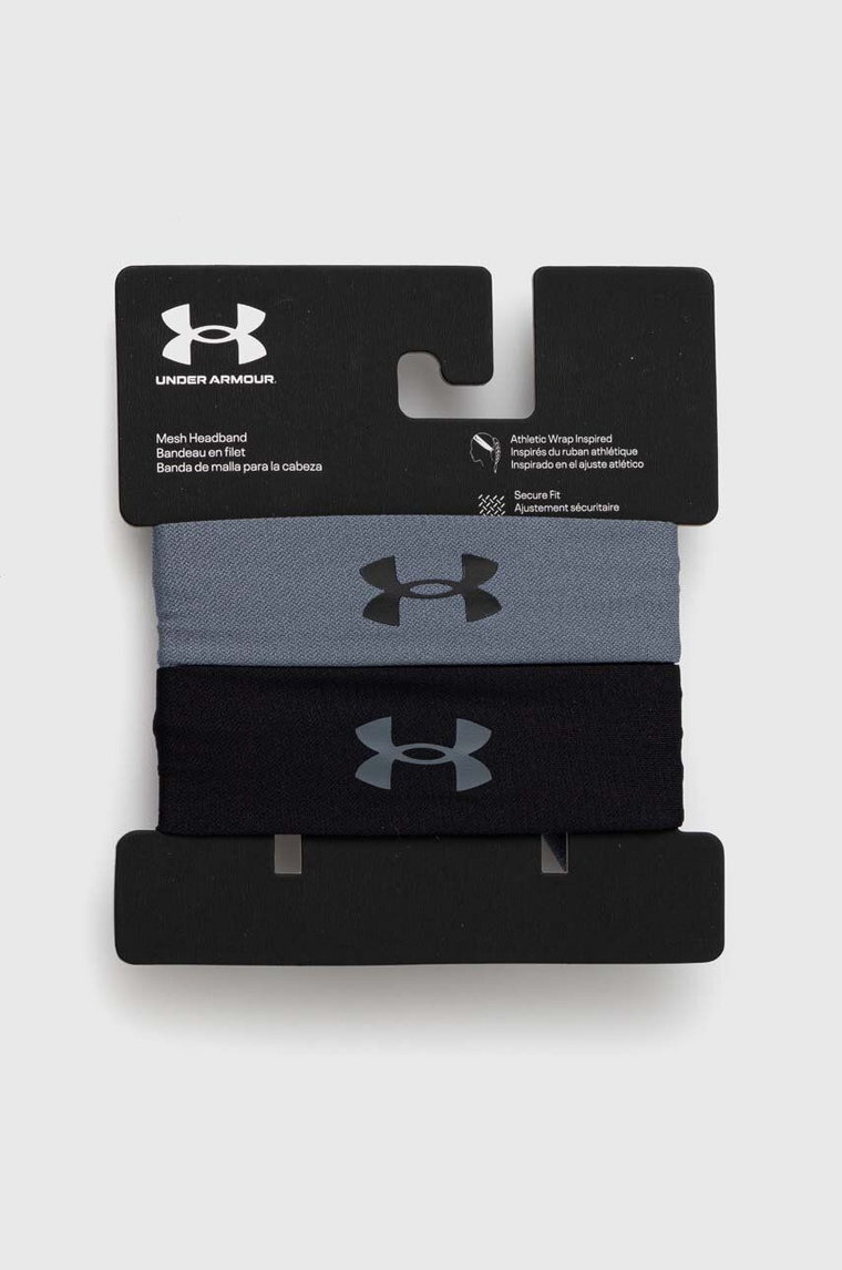 Under Armour opaski na głowę Mesh 2-pack kolor czarny